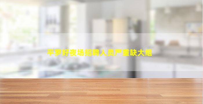 平罗好夜场招聘人员严重缺大组